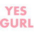 Pink on white yes gurl logo