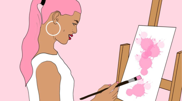 A girl painting a picture showing the importance of being creative