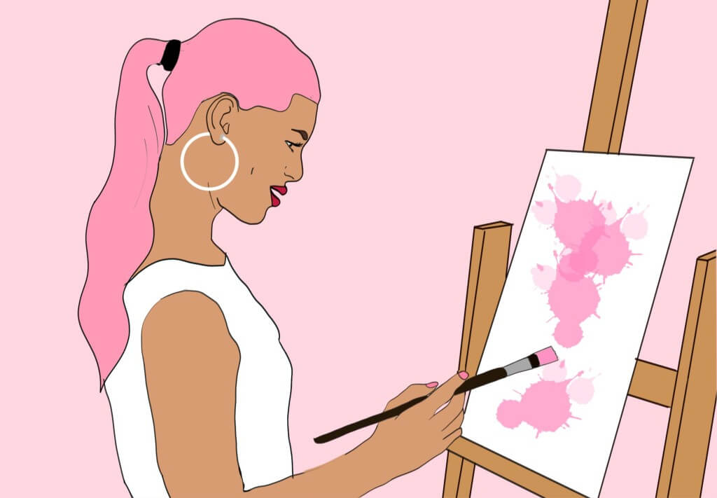 A girl painting a picture showing the importance of being creative